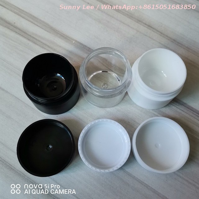 Plastic Lip Balm Pot (10g,Black/White/Clear color)